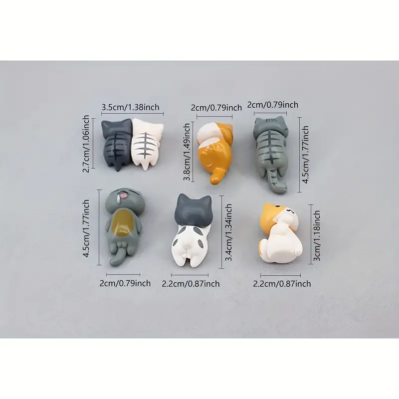 6pcs PVC Cartoon Cat Figurines - đánh giá và giá Plant Monitor